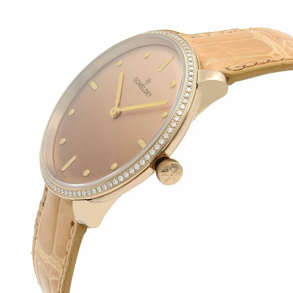 Gomelsky Audry Steel Tan Dial Diamond Bezel Quartz main image 6
